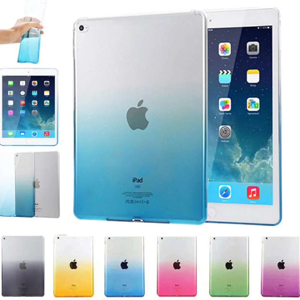 Градиентный Прозрачный чехол для iPad Air 2 ярких цветов прозрачный силиконовый