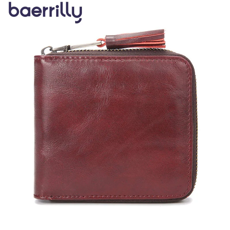 

Fashion Men Wallet Genuine Leather Card Holder Men's Purse Coin Bag Zipper Mini Wallets Travel Money Pocket Carteira Masculina