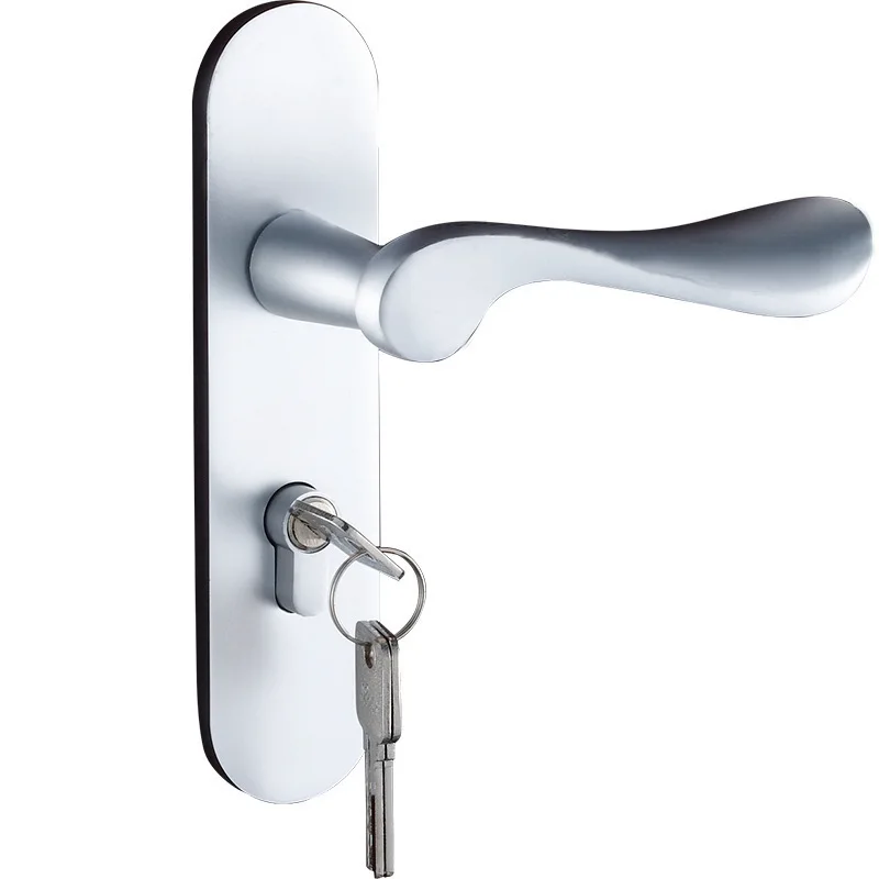 Европейский Космический алюминиевый белый ручной замок Внутренний дверной