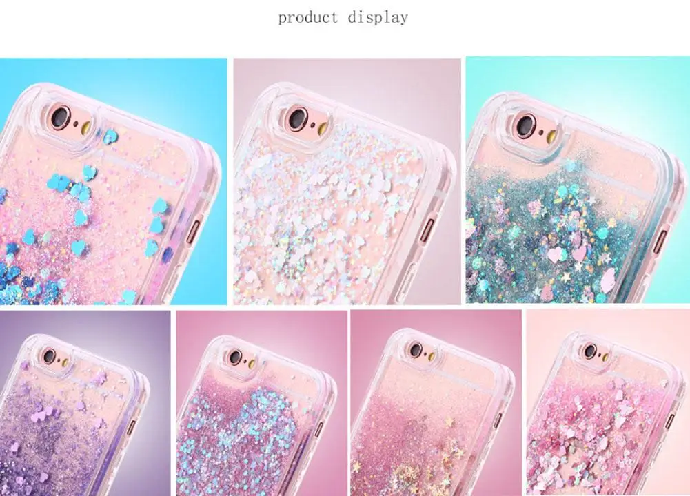 Пайетки Soft Shell сердце блеск Чехол для iphone X XR XS Макс жидкость чехол зыбучие пески SE