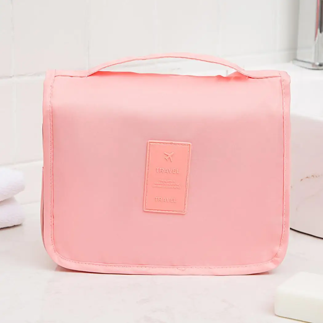 Foldable Storage Bag with Hook Cosmetic Casual Bathroom Travelling Travel Square Solid Print | Дом и сад