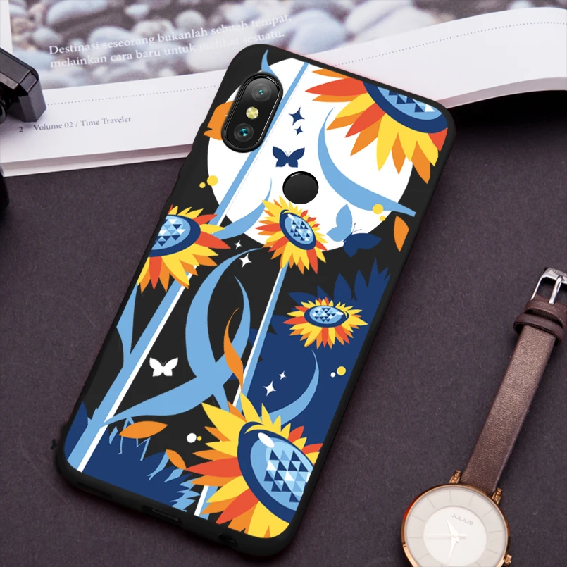 Silicone Case For Redmi Note 6 Pro 3D Flower Cover Xiaomi 5 Mi A2 Lite Global Version Coque Capa Shockproof |