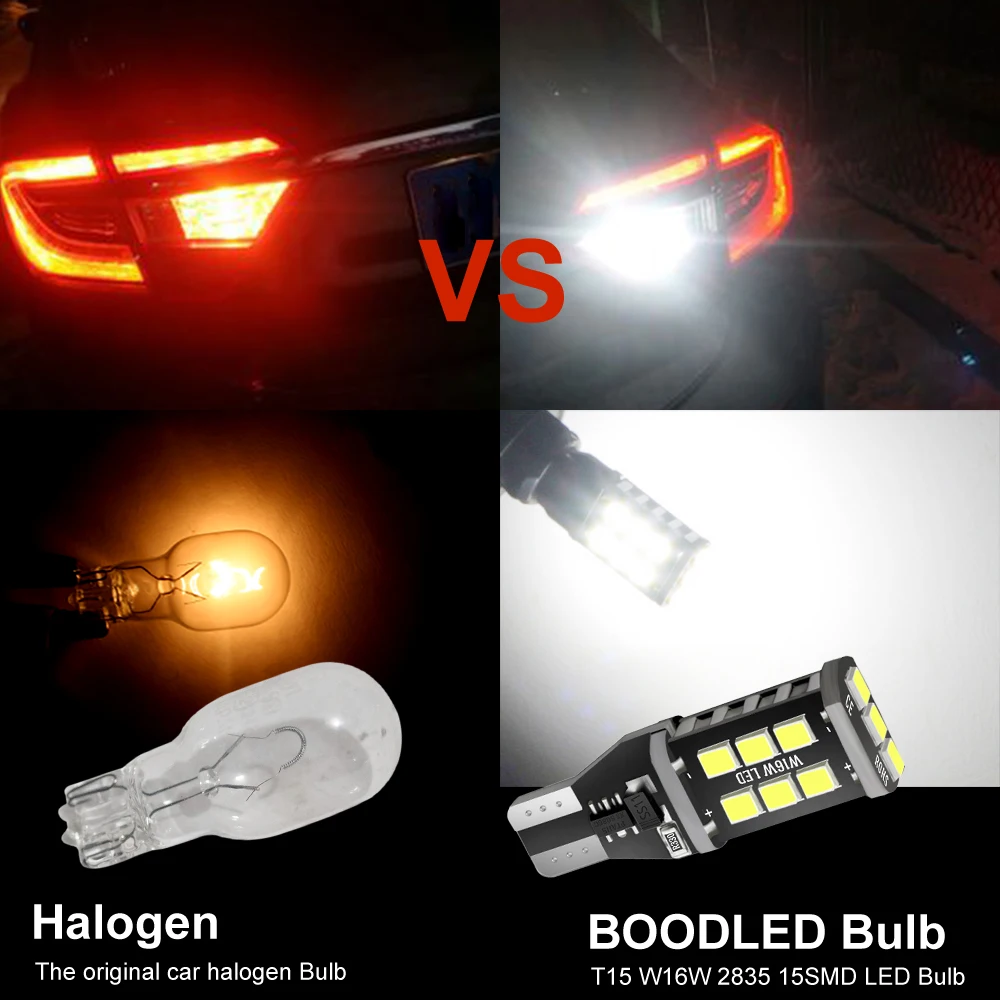 4 шт. T15 W16W светодиодный светильник 921 920 912 Canbus без ошибок запасной 2835 SMD 6000K белый