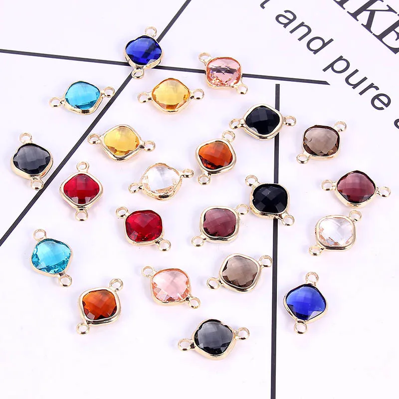 Оптовая цена 10 шт./лот разноцветные стеклянные подвески с камнем-талисманом