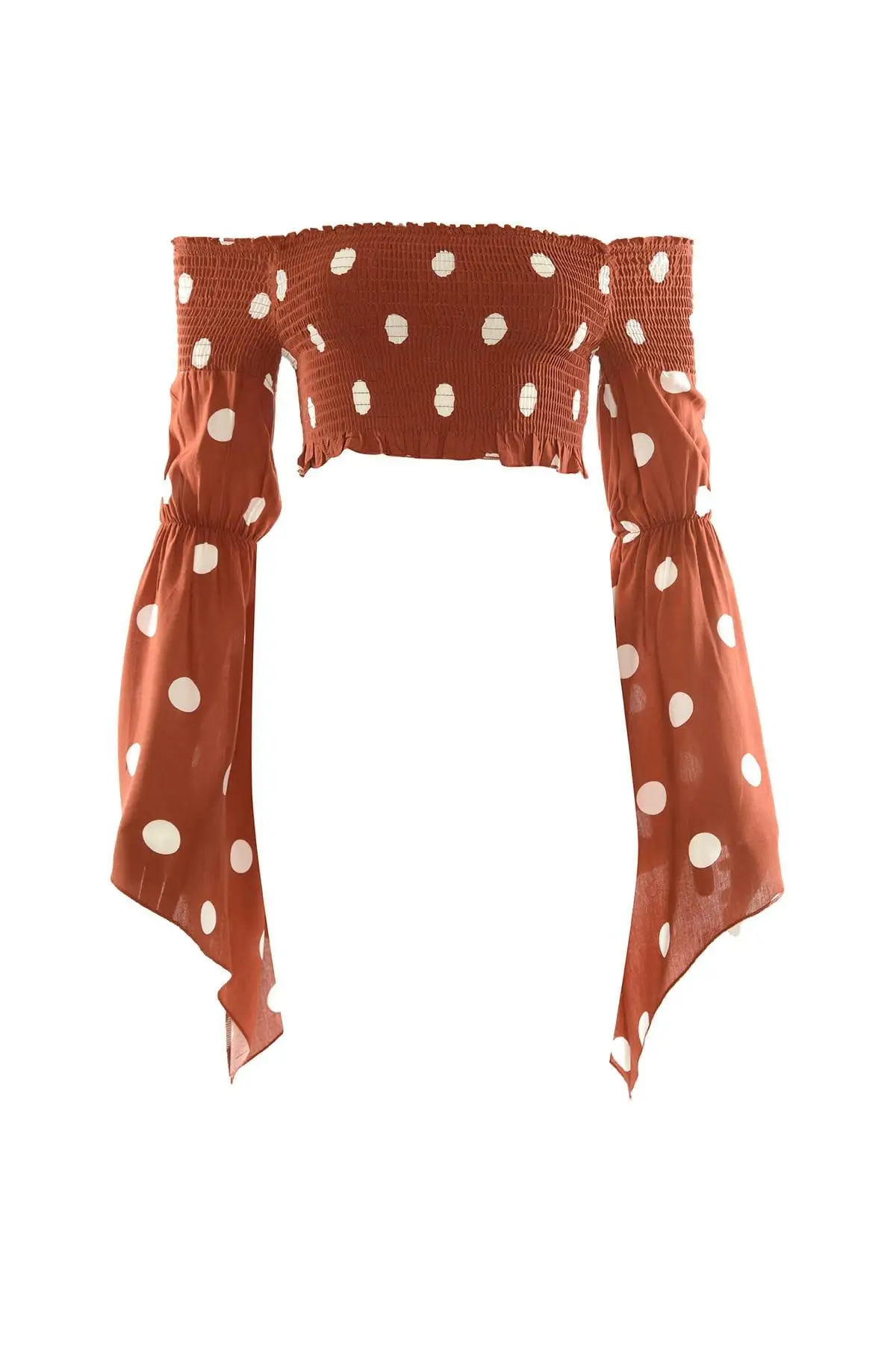 Trendyol блузка из вискозы в горошек Gipeli TBESS19BB0009|Блузки| |