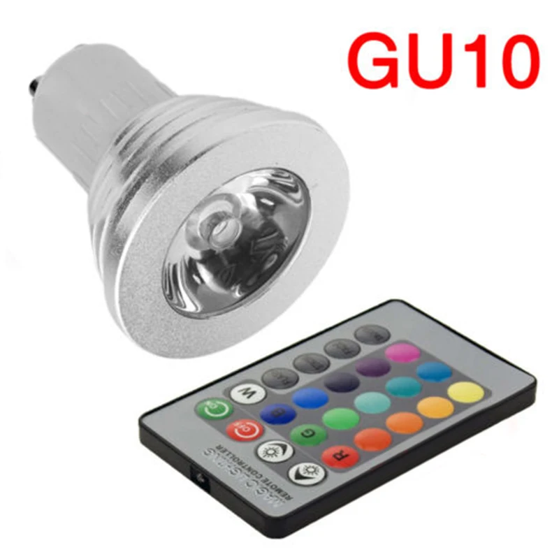 GU10 MR16 E14 E27 3 Вт RGB светодиодный светильник 16 цветов ИК пульт дистанционного