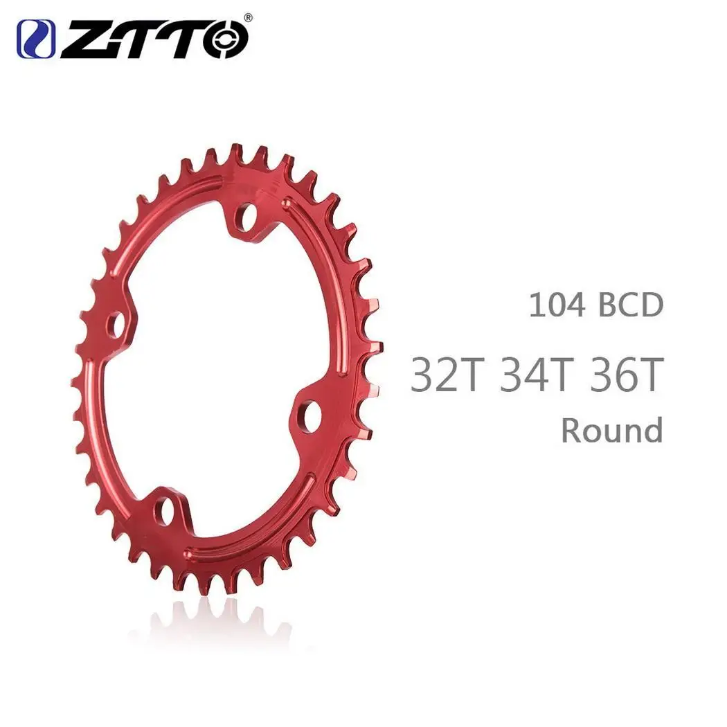 Aluminum Alloy 104mm BCD Mountain Bike Chainring 4mm/0.16inch Round 104mm/4.09inch Red Disc 32T 34T 36T | Спорт и развлечения