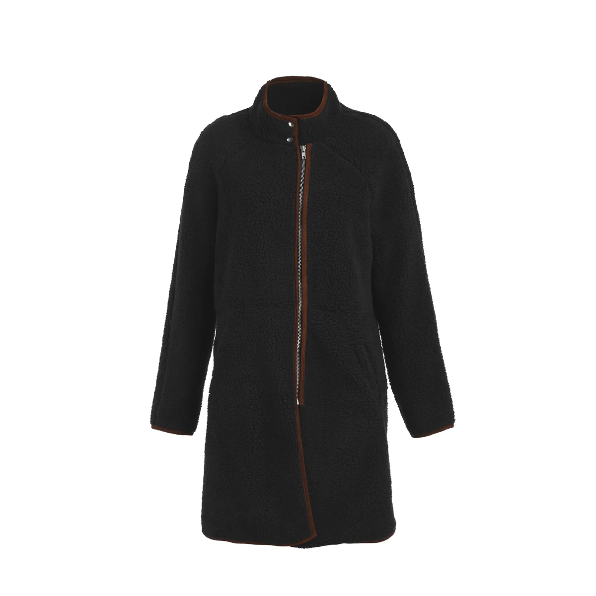 

S-XL, женские зимние теплые кардиганы, пушистая флисовая куртка, кардиганы на молнии, верхняя одежда с карманами, пальто, повседневное пальто, ...