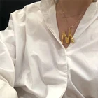 Женское Ожерелье с буквами, длинное ожерелье золотого цвета с подвеской в стиле бохо, 2019