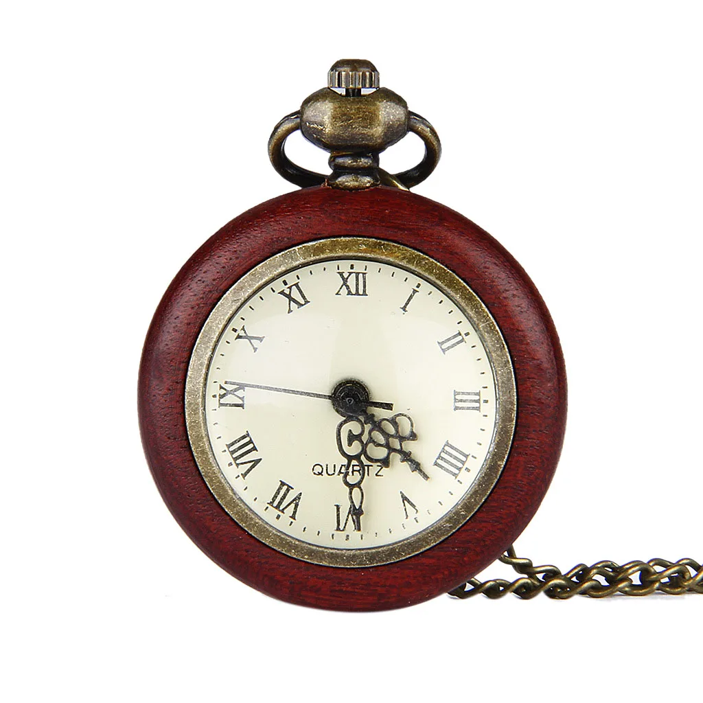 New Korean version of the retro small convex circle Roman scale red box pocket watch personality | Наручные часы