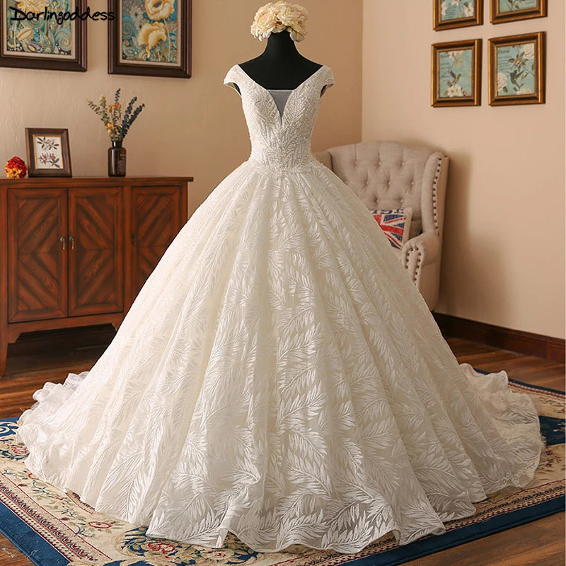 Роскошное Свадебное платье с бусинами в Дубае принцессы открытыми плечами Vestido de