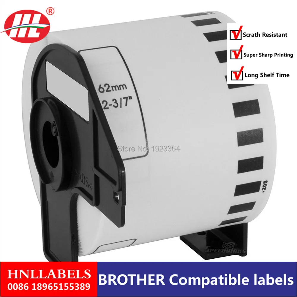 4X рулонные DK 22205 (62 мм x 30 48 м) Совместимые для Brother QL 700 этикетки штрих код наклейка