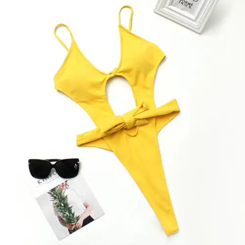 Женский купальник бикини купальный костюм с открытой спиной Цельный монокини