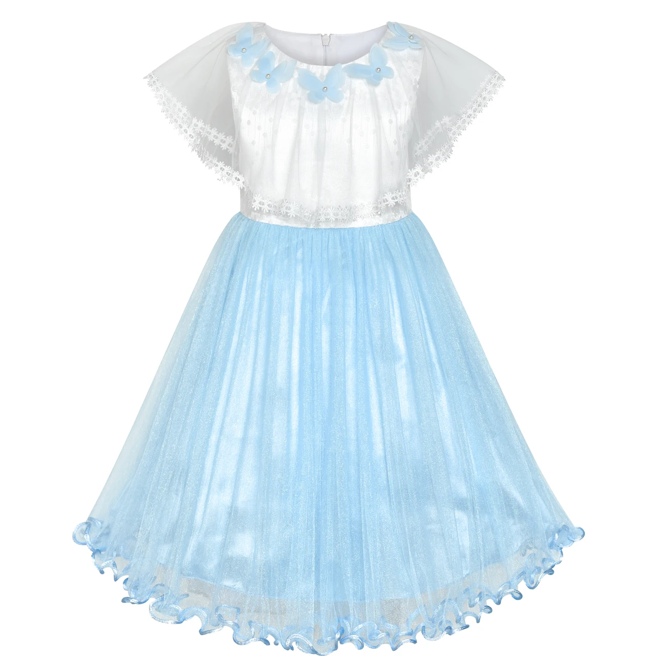 Sunny Fashion платья для девочек платье Цветок Девушка Платье Плащ-плащ Пурпурный