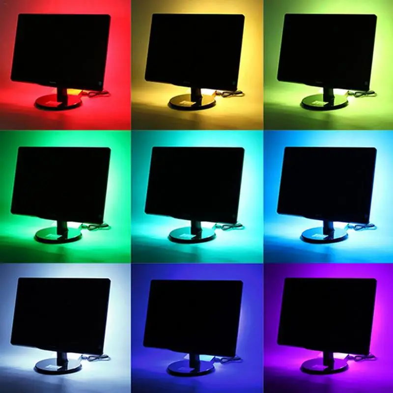 DC 5V USB Светодиодная лента 5050 водонепроницаемая RGB световая полоса Гибкая 50 см 2 м 3 4
