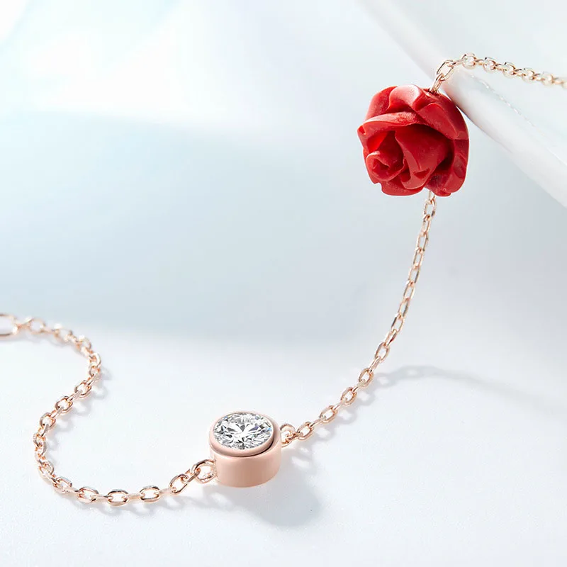 Rose gold S925 sterling silver anklet Women models South Korea simple personality summer foot crystal jewelry | Украшения и