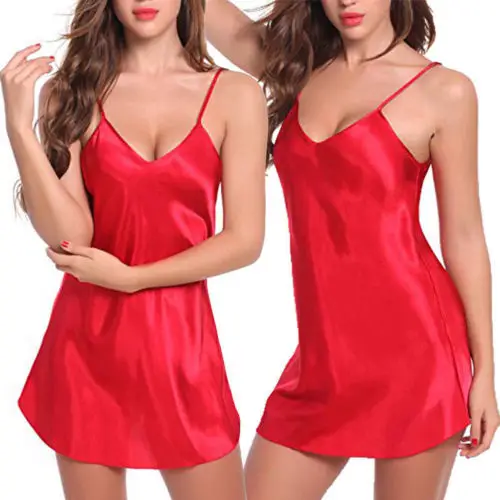 HIRIGIN Sexy Для женщин шелк халат платье Babydoll ночная рубашка пижамы Nightwear США модные
