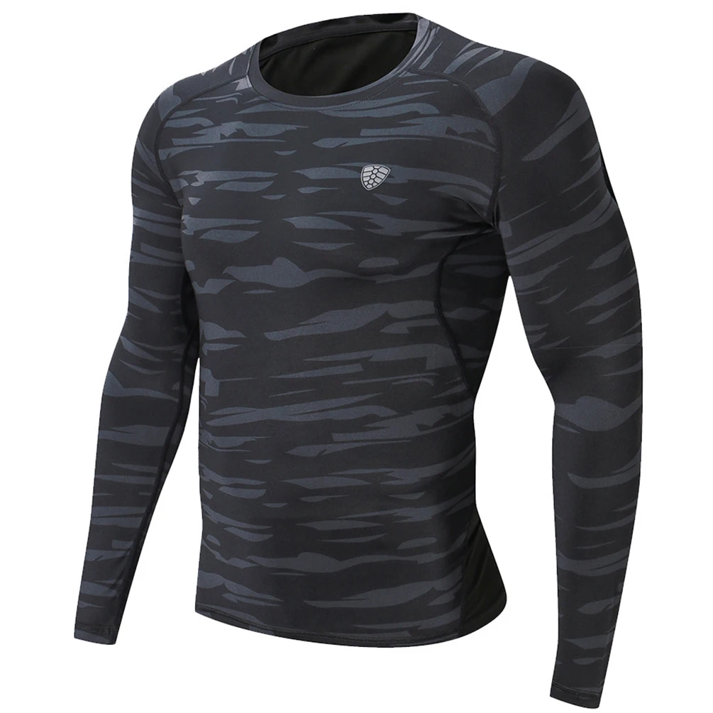 Vbiger для мужчин с длинным рукавом сжатия рубашка дышащая Baselayer футболка