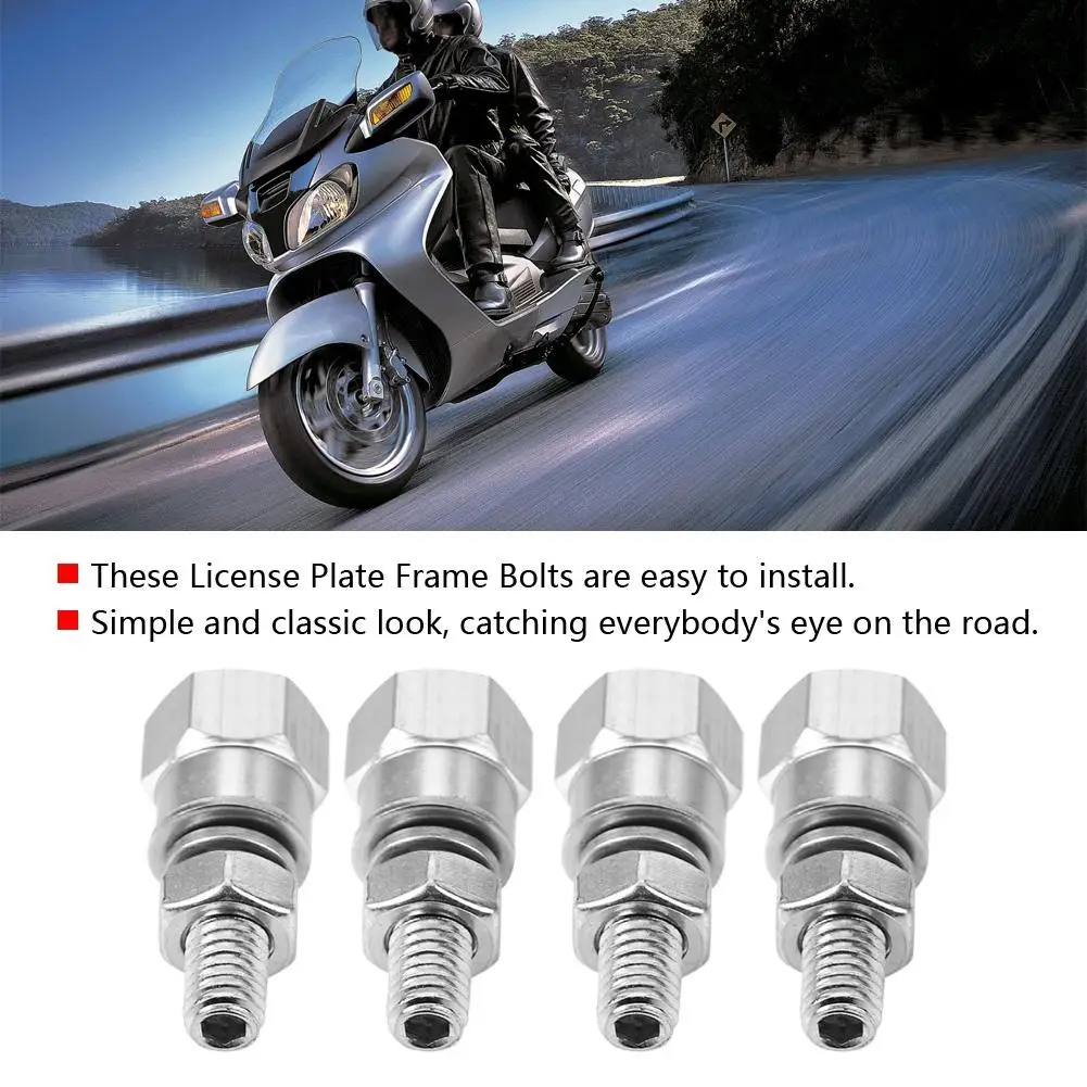 4 шт. универсальная Резьбовая рамка для номерного знака Болты Винты мотоцикла