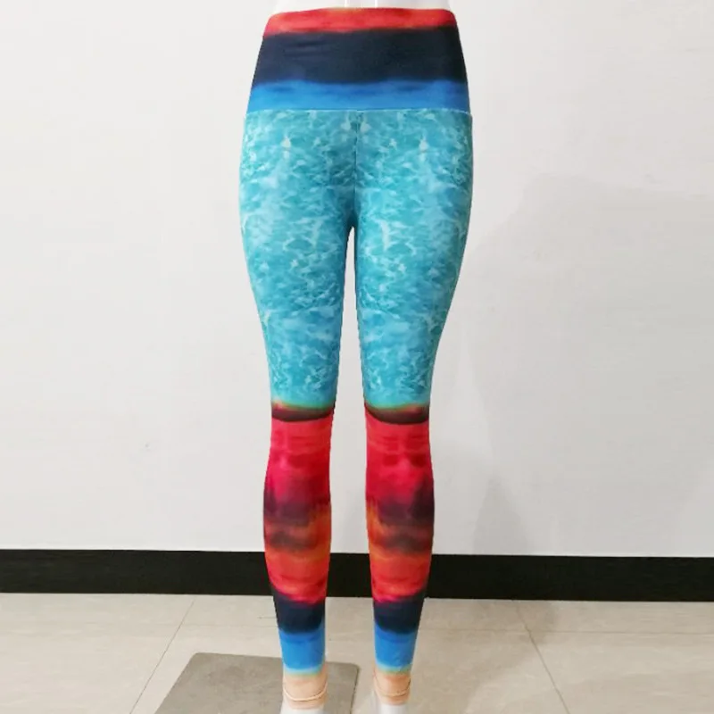 2019 Hot Sea Print Patchwork Yoga Pants Women Push Up Sport Leggings Professional Running Leggins Sports Fitness Tights Trousers