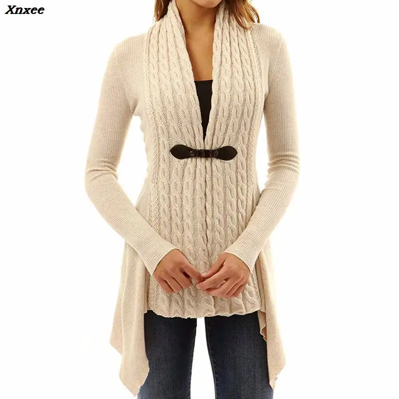Xnxee 2020 Autumn And Winter Cardigan Women Fashion Sweater Loose Coat With Belt Elegant |
