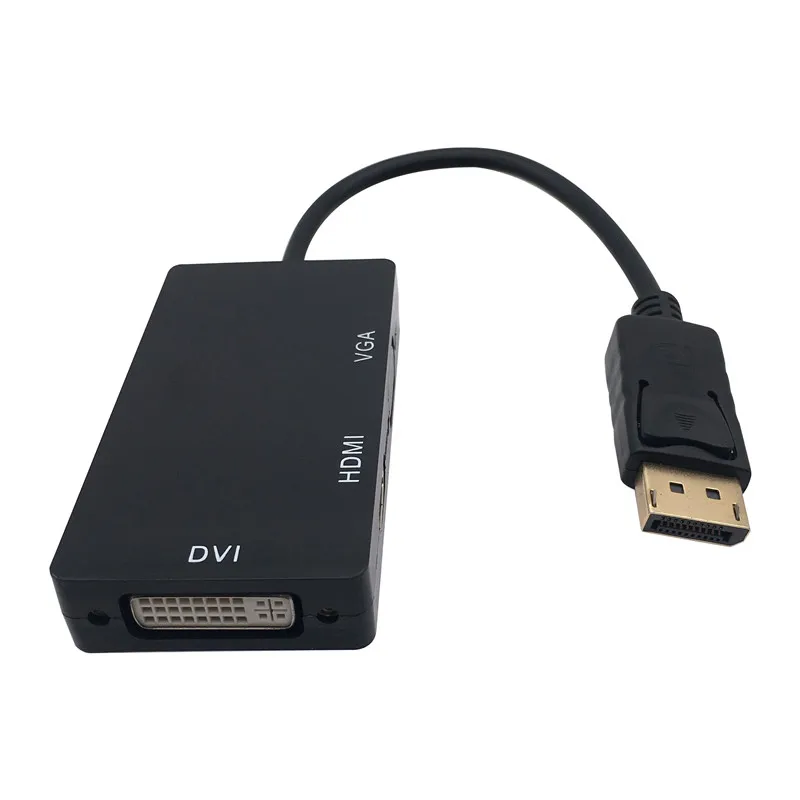 3 в 1 DisplayPort DP к HDMI DVI VGA адаптер кабель 1080P порт дисплея конвертер разъем для ПК