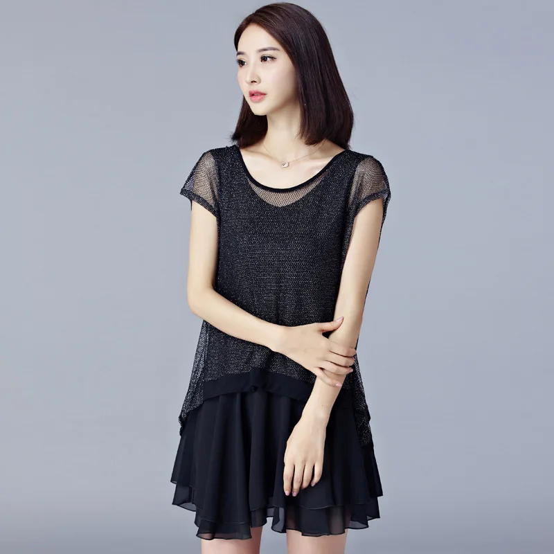 Летнее платье 19 повседневное пляжное короткое Черное Кружевное мини-платье с