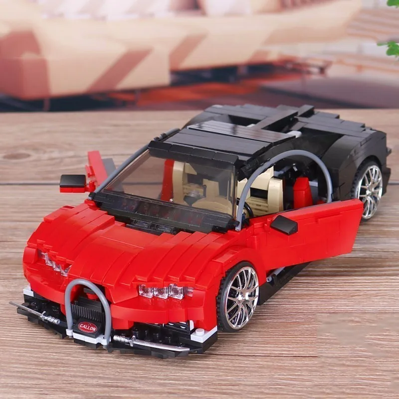 New 859pcs 03009 Red Gallon Racing XB03009 Sports Car Spelling Insert Plastic Building Blocks Alpinia Oxyphylla Small Grain Toys | Игрушки и