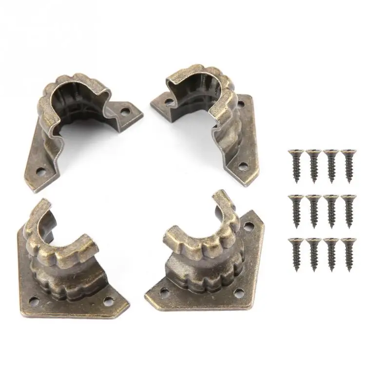 4 шт. античный Угловой протектор для ног украшения нагрудная деревянная коробка