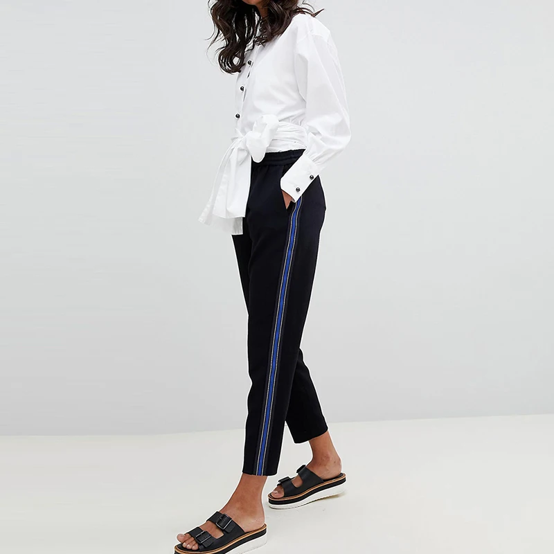 HYH HAOYIHUI 2019 New Tops Office Commuter Ladies Long Sleeve Bow Slim White Shirt Female Cute |