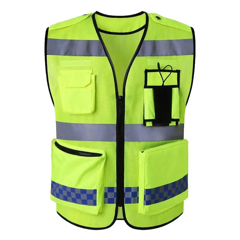 Уличная Ночная езда бег Hi Vis жилет безопасности Светоотражающая куртка для