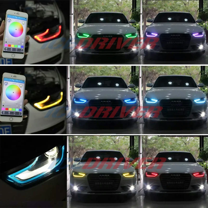 Icedriver для AUDI A4 S4 DRL RGB многоцветный светодиодный щит 2013 2015 дневные ходовые огни