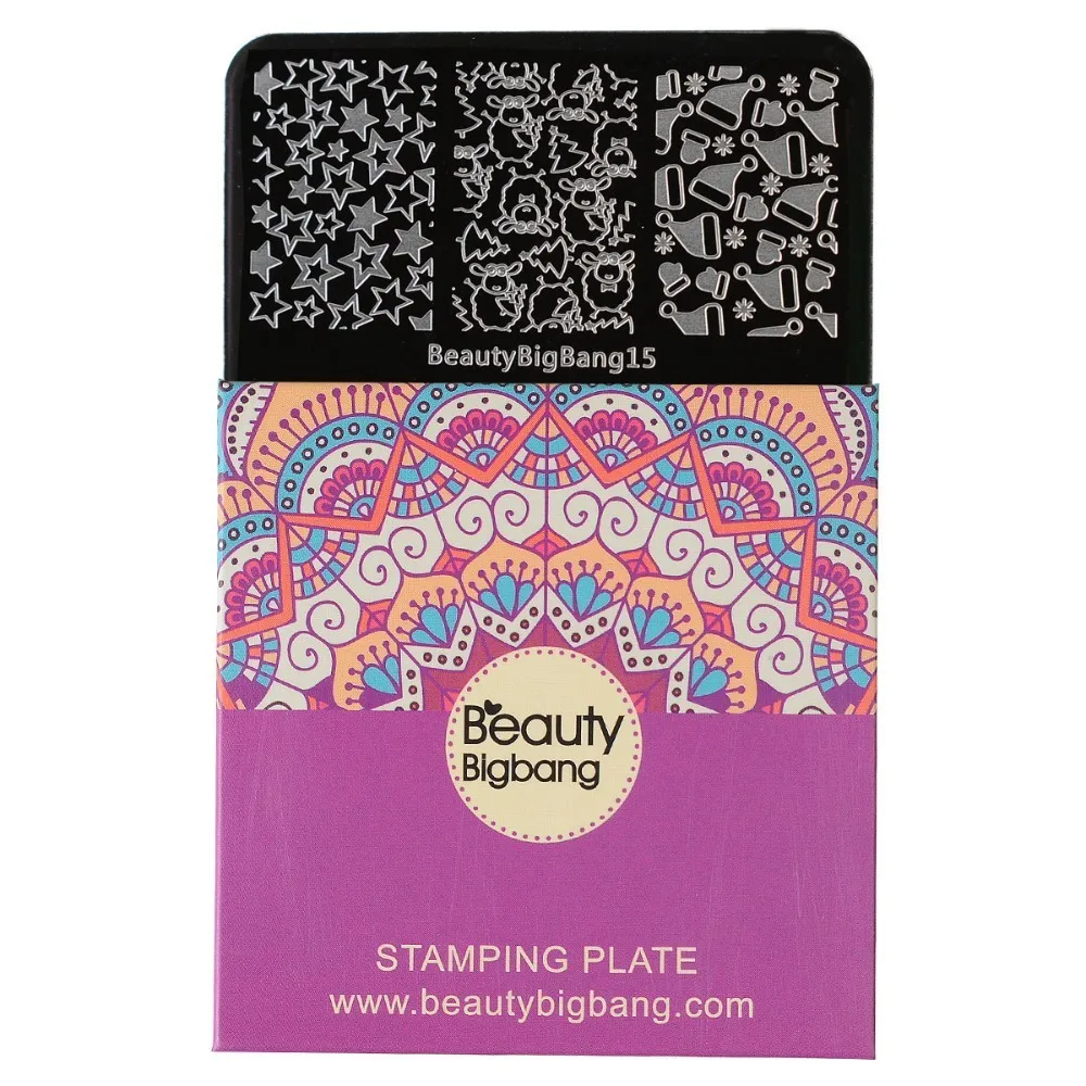 Трафареты BeautyBigBang из нержавеющей стали для стемпинга ногтей 6*6 см | Красота и