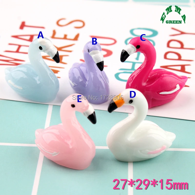 

Resin Craft Decoration Swan Miniature Resin Elegant Beautiful 3D Animal Resin Flatback Flat Back Cabochon 10pcs 29mm Kawaii DIY