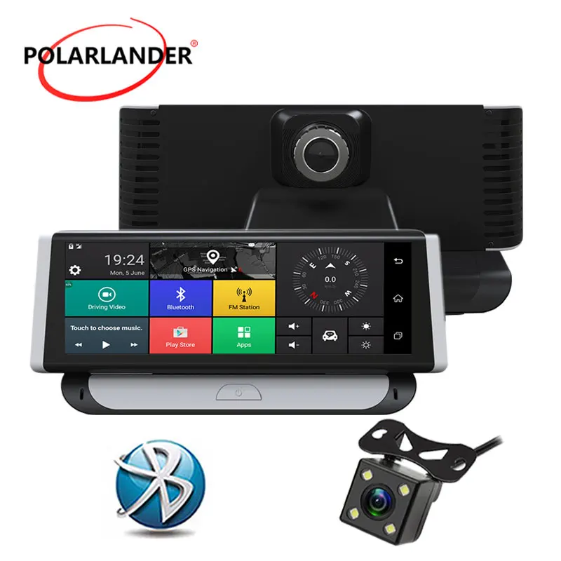 Двойной объектив ADAS GPS навигация 1080P Bluetooth Камера 8 дюймов DVR Автомобильная камера