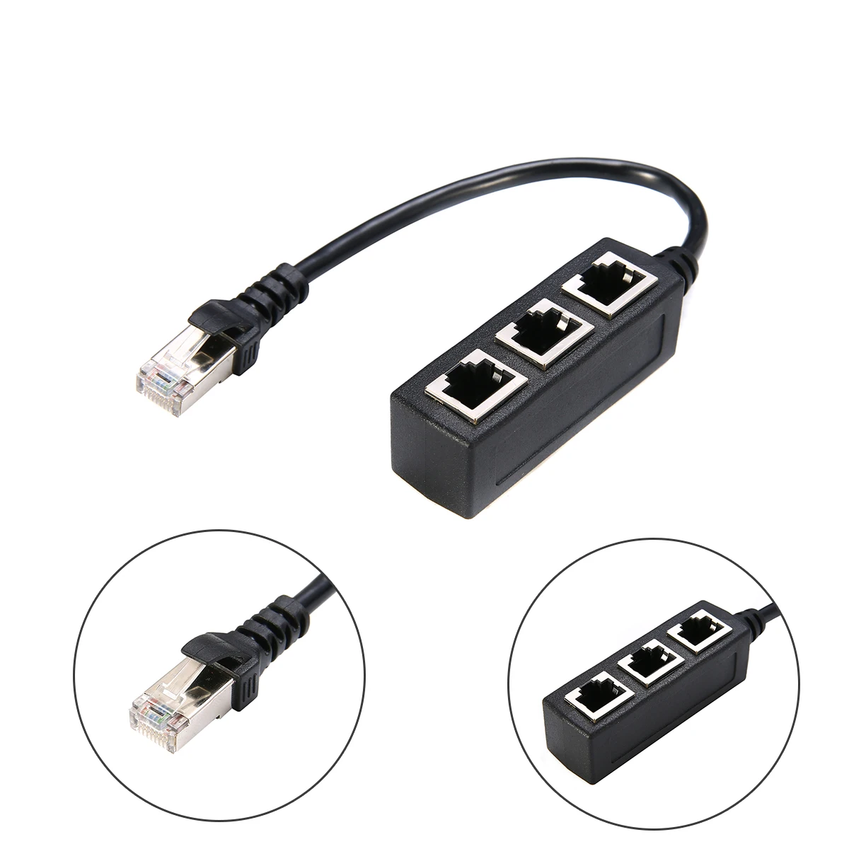 Сетевой разветвитель LAN Ethernet RJ45 с 1 штекером на 3 гнезда RJ45|Кабели VGA| |