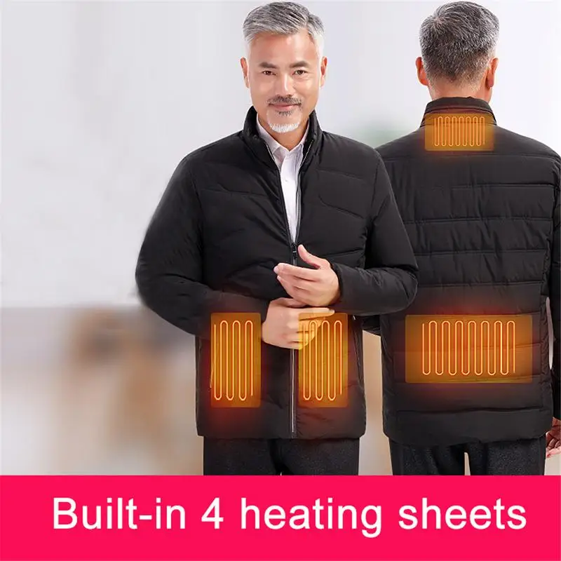Хлопковое пальто для мужчин папа одежда с электроподогревом USB Smart Heating