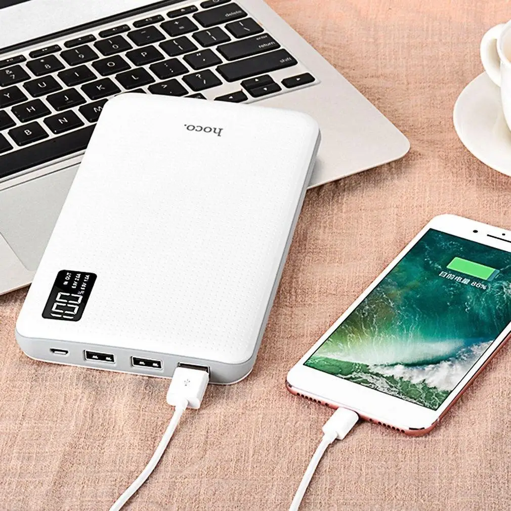 HOCO power bank 30000mAh портативное зарядное устройство для телефона с быстрой зарядкой USB