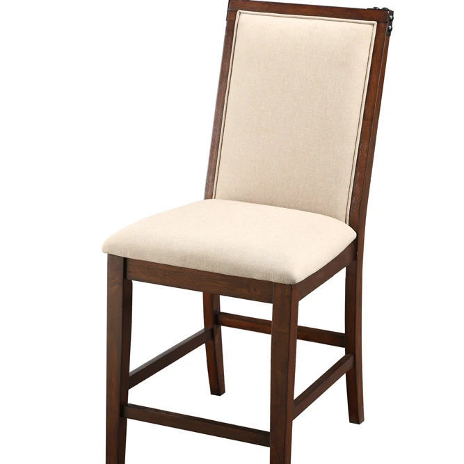 Резиновый деревянный высокий стул коричневый и кремовый набор из 2|Стулья для