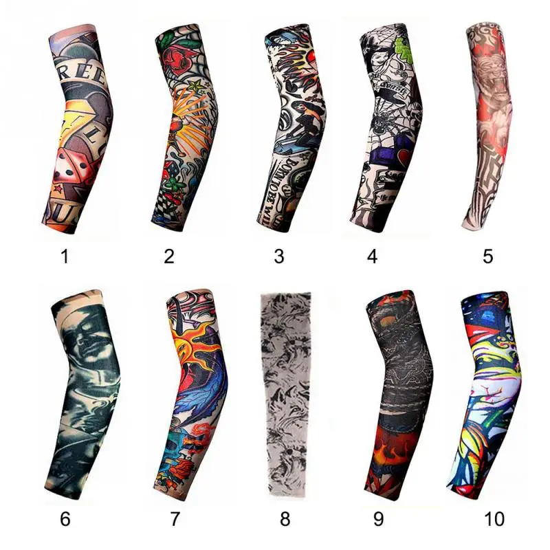 Модные татуировки на руку рукава ногу анти солнечный свет мода для мужчин и