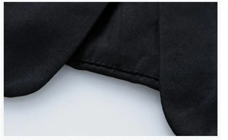 

#2745 Spring Summer Temperament White/Black Suit Coat Women Thin Short Blazer V-neck Pleated Sleeve Slim Single Button Elegant