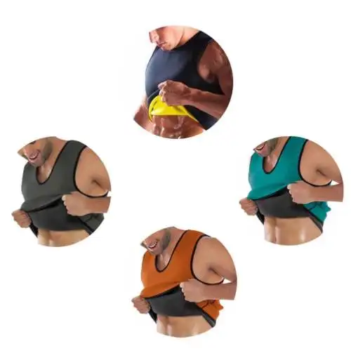 Mens Slimming Vest Sport Ultra Sweat Neoprene Gym Fitness Waist Training with Zipper Men Weight Loss Running | Мужская одежда