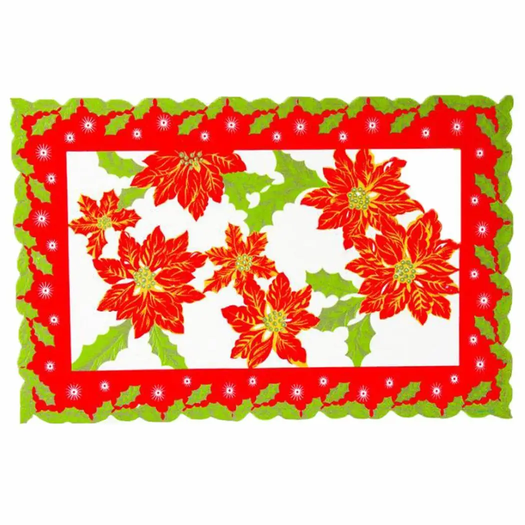 Christmas Table Mat Coaster Fork Spoon Pockets Decor Placemats Casual Unisex 16 5g A B C D E As Picture | Дом и сад
