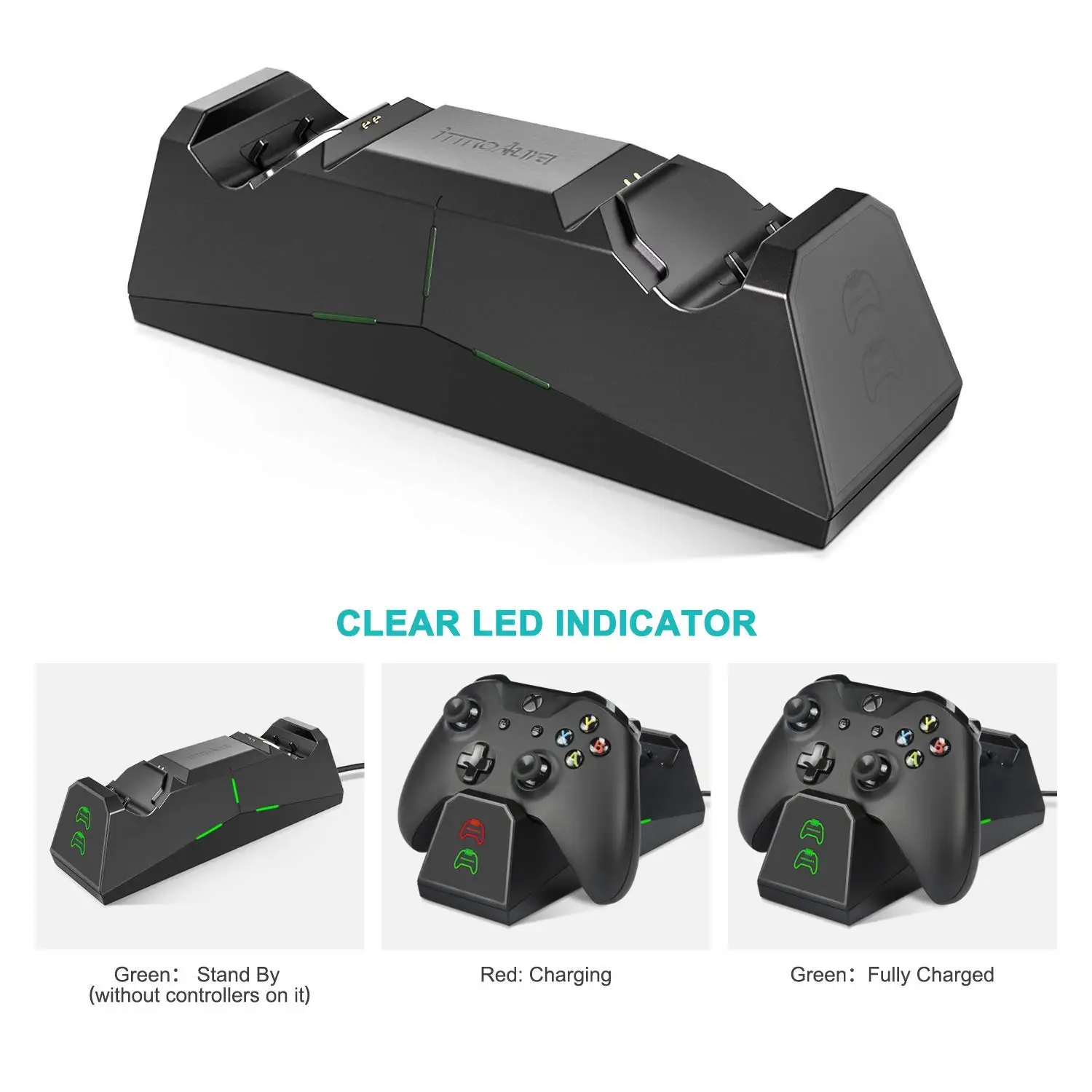 Двойной слот док станция для Xbox One зарядная с 2 1800 мАч аккумуляторные батареи