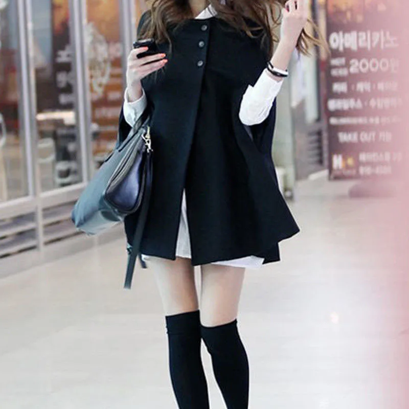 2019 Женское пальто плащ пончо &quotлетучая мышь&quot Зимний теплый плащ-парка