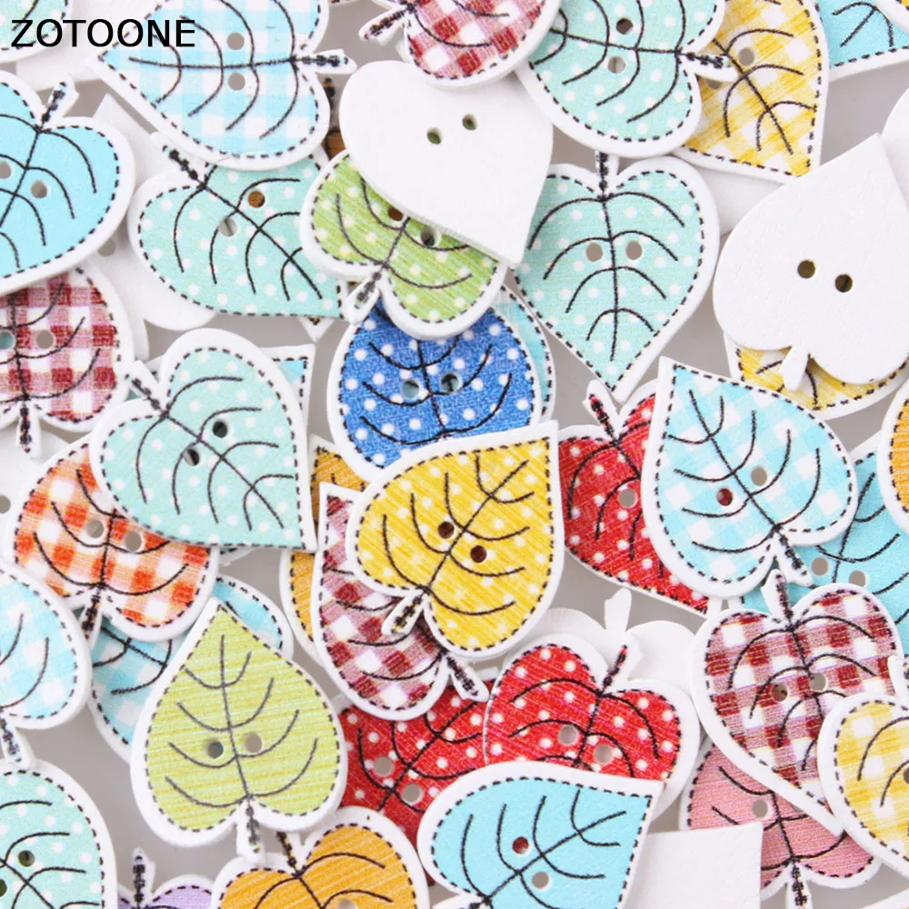ZOTOONE 100PCS Mix Color Heart Tree Button Handmade Wooden Sewing Buttons Two Holes Cabochon Scrapbooking DIY Accessoires E | Дом и сад