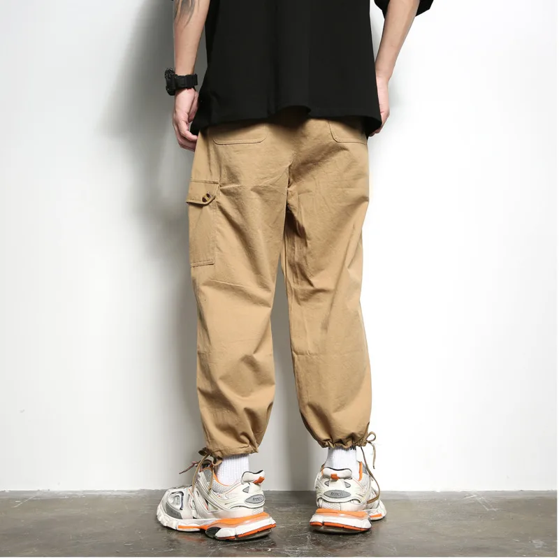 Spring New Pants Men Fashion Retro Solid Color Casual Straight Nine Man Streetwear Trend Wild Hip Hop Loose Overalls M-2XL |