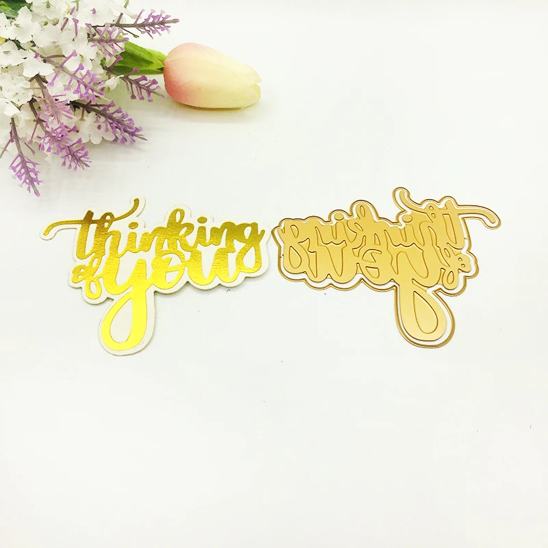 Трафаретная штамповка для скрапбукинга с надписью Think of You Штамповка из фольги