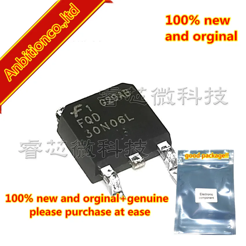 

10pcs 100% new original FQD30N06L 30A 60V TO252 FQD30N06LTM 60V LOGIC N-Channel MOSFET in stock