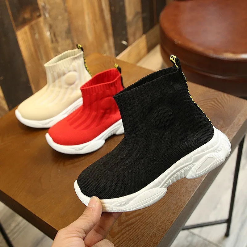CNFSNJ Fashion Kids Children's Casual Sock Shoes For Boys girls Sports Running Sneakers Lace-up Socks Boots New Trended | Детская